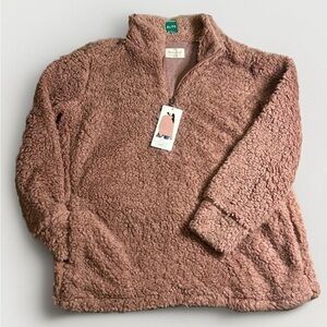 🌟HOST PICK🌟 NWT Sherpa soft pink quarter zip sweater